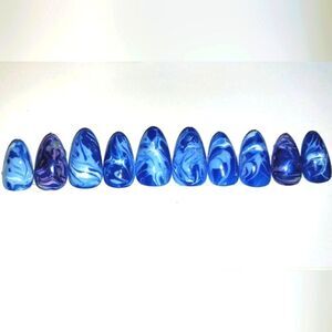 Hand crafted custom print 10pc short acrylic press on nails sz Small